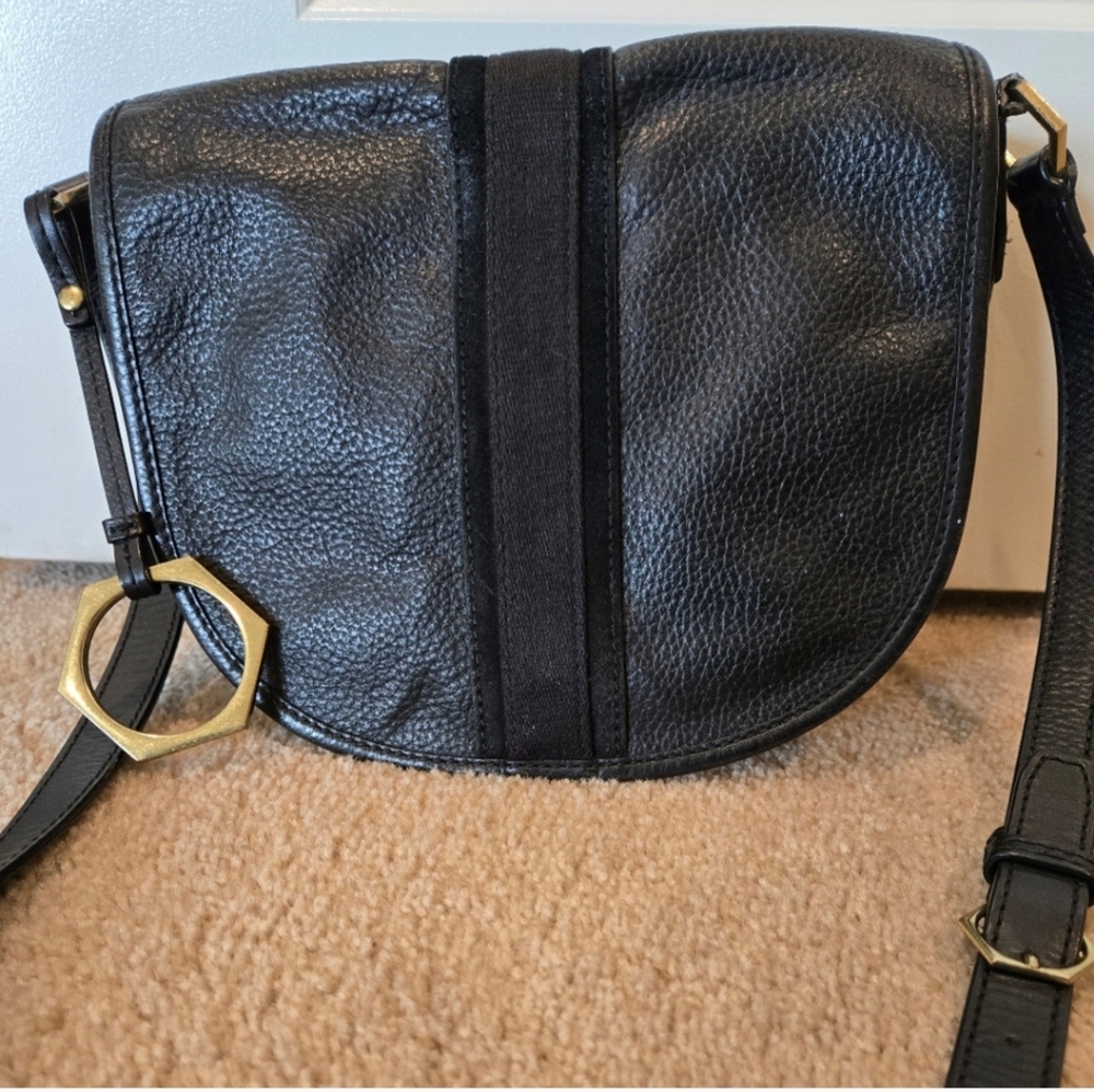 Jonathan Adler Black Crossbody Bag Purse Hexagon MidCentury Geometric